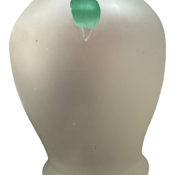 Vintage Frosted Glass Vase With Green Twisted Handles - Picture 11 of 12